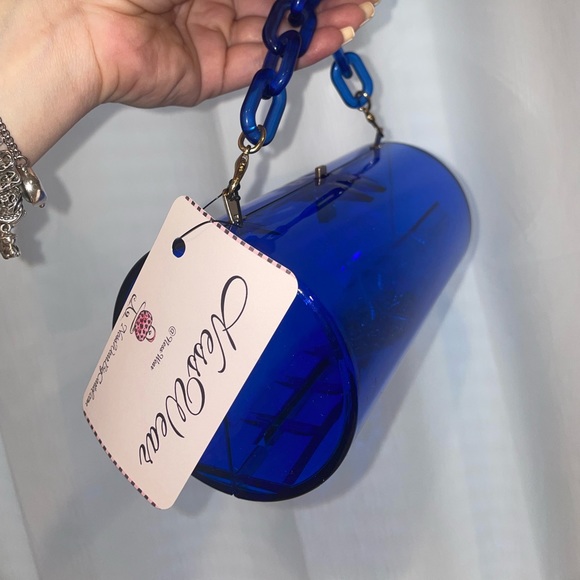 Brand New Blue Acrylic Handbag - Picture 3 of 3